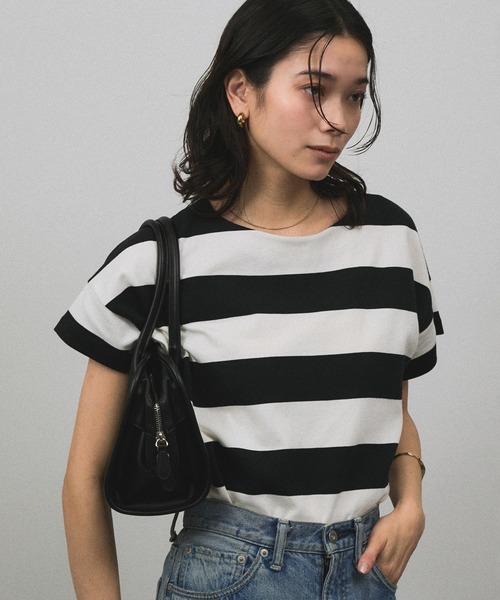 tシャツ 「WEB限定」ポンチボーダークルーネックTシャツ レディースの画像