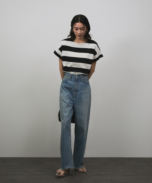 tシャツ 「WEB限定」ポンチボーダークルーネックTシャツ レディースの画像