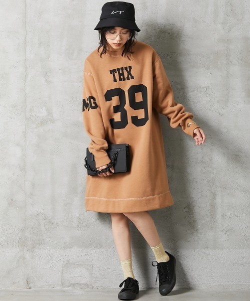 「GEVS.」 長袖ワンピース L モカ レディース_画像6
