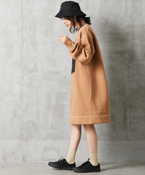 「GEVS.」 長袖ワンピース L モカ レディース_画像8