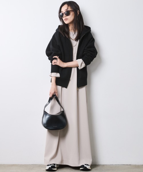 「CHIC STYLE」 長袖ワンピース M ブラック レディース_画像5