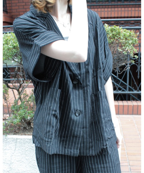 amini tシャツ 半袖 ベスト×パンツ リネンライク セットアップ 