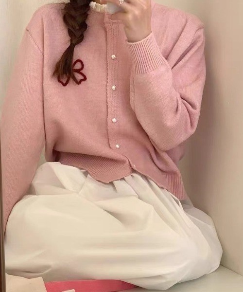「Achic」 カーディガン M グレー レディース_画像4