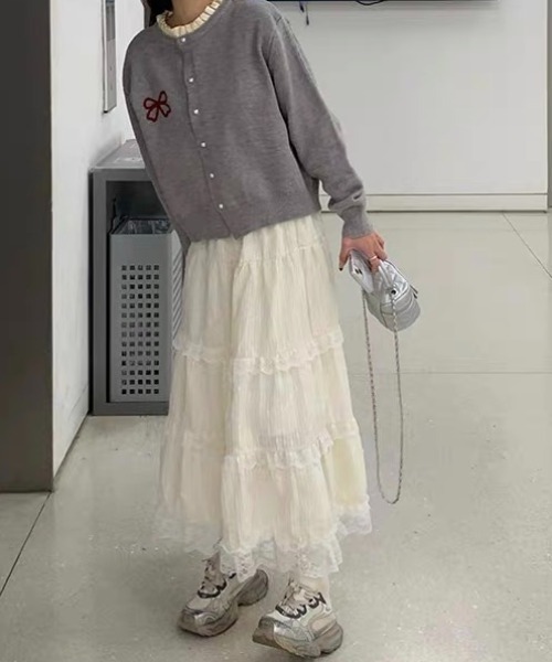 「Achic」 カーディガン M グレー レディース_画像8