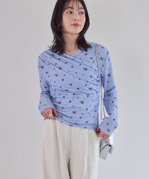 VIS（ビス） tシャツ シアードレープトップス/イージーケア レディース