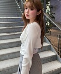 tシャツ 「花柄 / ボーダー」ボレロレイヤー...の詳細画像2