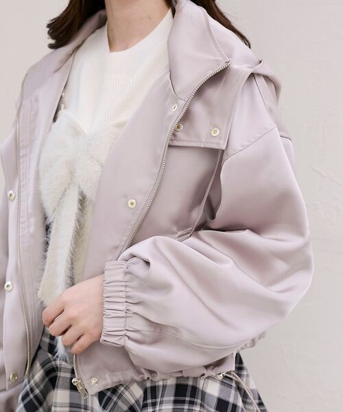 【新品】かなりお買い得⭐︎Elastic ブルゾン　これからのシーズン大活躍！ セットアップ可／はっ水】シャイニータイプライターブルゾン
