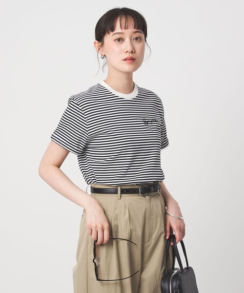 tシャツ 「Gymphlex」ショートスリーブ エンブロイダリー Tシャツ レディースの画像
