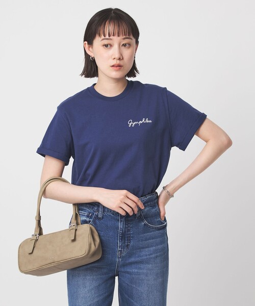 tシャツ 「Gymphlex」ショートスリーブ エンブロイダリー Tシャツ レディースの画像