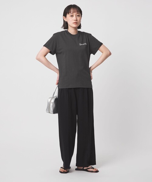 tシャツ 「Gymphlex」ショートスリーブ エンブロイダリー Tシャツ レディースの画像