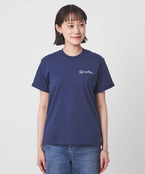 tシャツ 「Gymphlex」ショートスリーブ エンブロイダリー Tシャツ レディースの画像