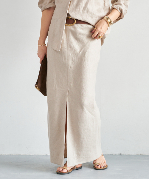 新品 MUSE Deuxieme Classe OGLINEN タイトスカート OGLINEN タイトスカート（ロング・マキシ丈スカート）｜MUSE de