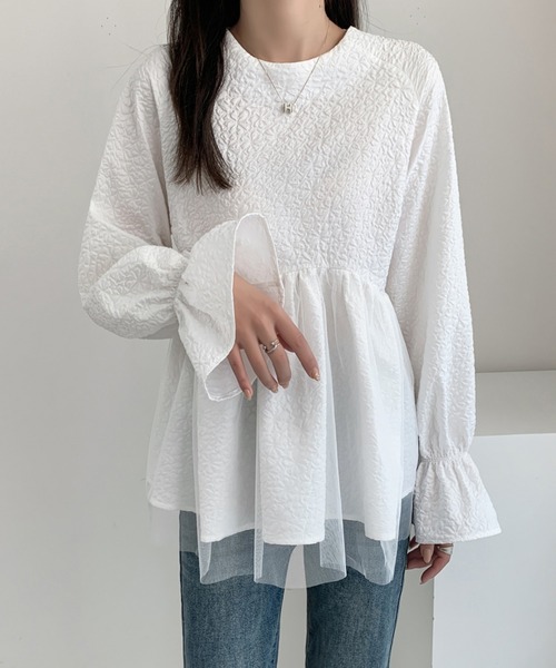 「ABITOKYO」 長袖ブラウス L ホワイト レディース_画像9