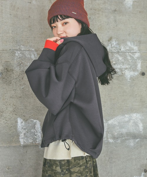 niko and…（ニコアンド） ジップアップパーカー MEDIUM チャコール
