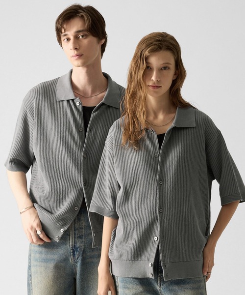 CLEL（クレイル） シャツ 半袖 「CLEL」Short Sleeve Mesh Knit Shirt