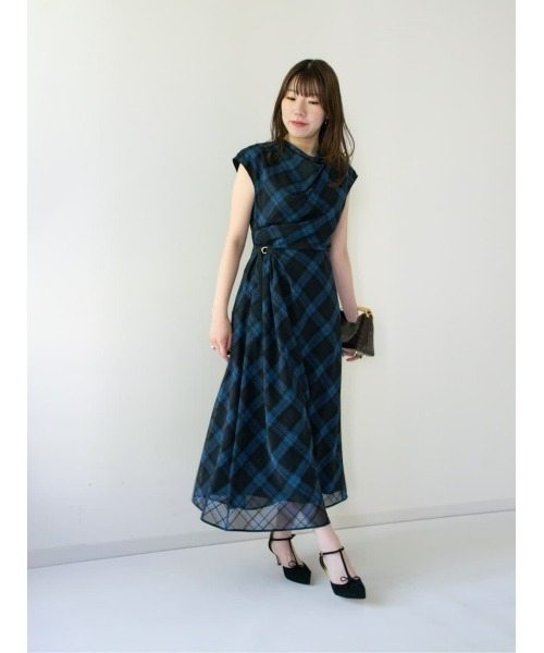 LOULOU WILLOUGHBY（ルルウィルビー） ワンピース ドレープチェック