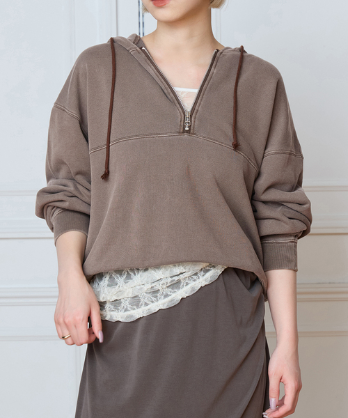 イエナ パーカー　美品　定価2.5万 ゆったり きれいめ IENA LA BOUCLE（イエナラブークル） パーカー ピグメントバイオジップ