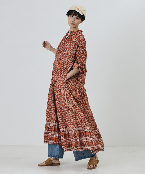 「Freada」 長袖ワンピース ONE SIZE ブルー レディース_画像5