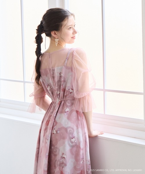 「AIMER」 7分袖ワンピース MEDIUM ピンク レディース_画像3