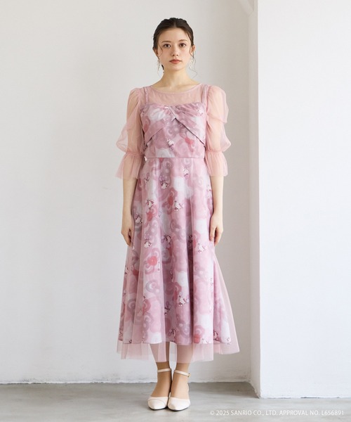 「AIMER」 7分袖ワンピース MEDIUM ピンク レディース_画像4