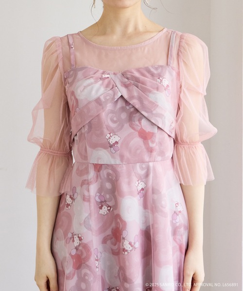 「AIMER」 7分袖ワンピース MEDIUM ピンク レディース_画像7