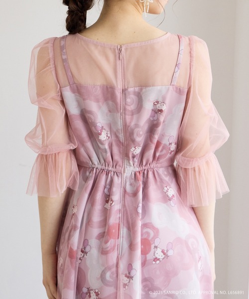 「AIMER」 7分袖ワンピース MEDIUM ピンク レディース_画像8