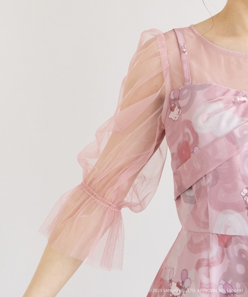 「AIMER」 7分袖ワンピース MEDIUM ピンク レディース_画像9