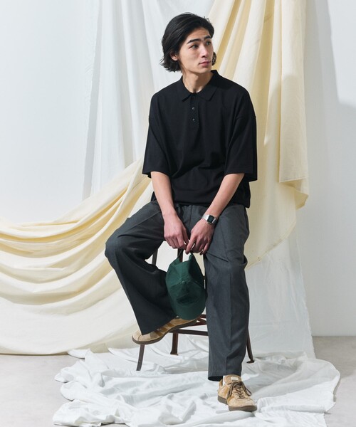 「FREAK'S STORE」 半袖ニット SMALL グレー系その他 メンズ_画像2