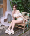 水着 体型カバー off shoulder f...の詳細画像4