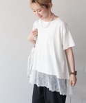tシャツ 半袖 「接触冷感」裾レース半袖プルオ...の詳細画像4