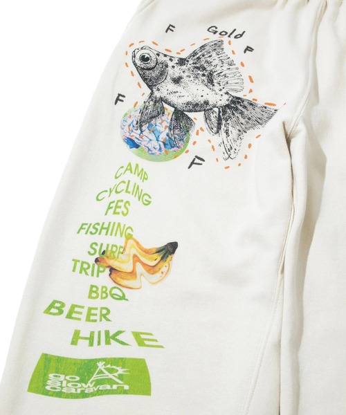 「go slow caravan」 スウェットパンツ MEDIUM ベージュ メンズ_画像4