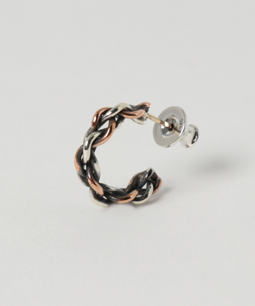 ピアス ピアス/ツイスト×ツイスト/シルバー×カッパー メンズ レディース