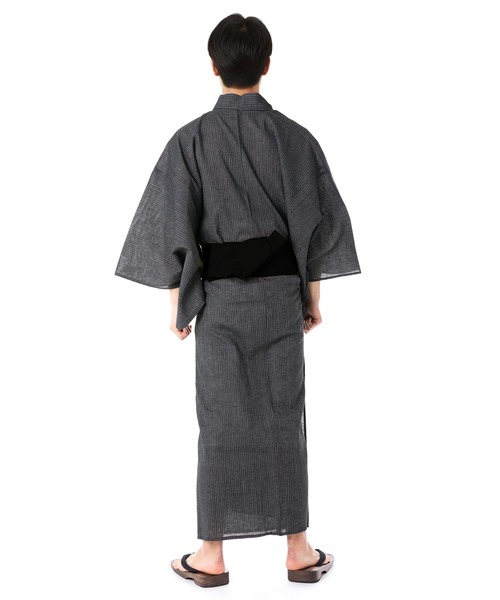 KYOETSU（京越） 浴衣 メンズ しじら浴衣 4点セット ( 浴衣 + 帯 +
