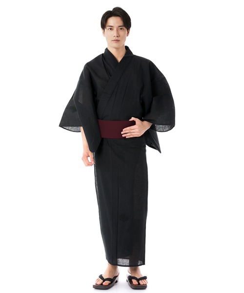 浴衣セット 4点セット 下駄 (ふうちんさん専用) KYOETSU（京越） 浴衣 メンズ しじら浴衣 4点セット ( 浴衣 + 帯 +