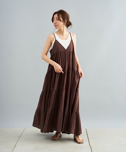 DouDou ワンピース 【WEB限定】ティアードキャミワンピース