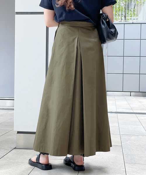極美品 AP STUDIO SCENTOF ポプリンタックスカート カーキM AP STUDIO スカート SCENTOF ポプリンタックスカート : ZOZOTOWN