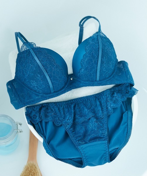 one nova Blue ブラジャーCD/65-70 ショーツMセット Dolce Fiora ブラジャー ショーツセット 「脇高デコルテ魅せ