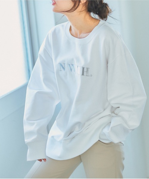 トレーナー スウェット 刺繍クルーネックスウェットspring レディース
