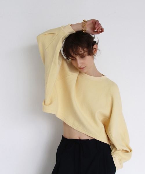 tシャツ doubleface urake bolume sleeve pullover(ダブルフェイス裏毛ボリュームスリーブプルオーバー) レディー