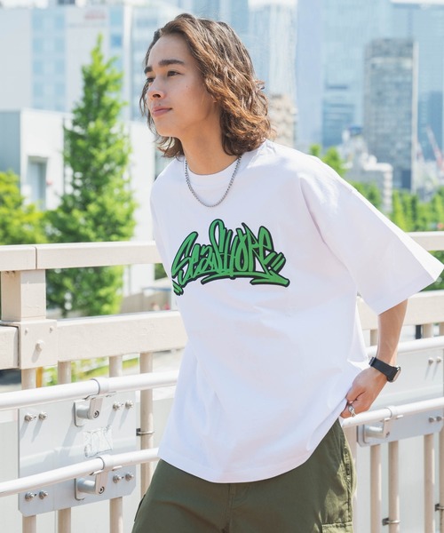 ワコマリア ヘビーウエイト長袖Tシャツ 刺繍&グラフィック WACKO MARIA/WASHED HEAVY WEIGHT LONG SLEEVE T-SHIRT（WHITE