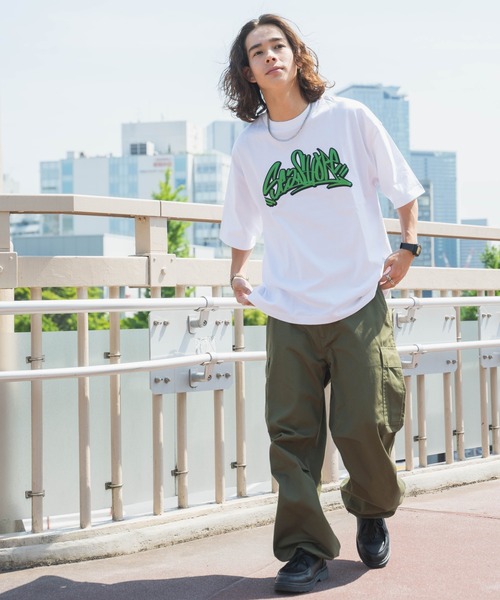 ワコマリア ヘビーウエイト長袖Tシャツ 刺繍&グラフィック edakka 長袖 Tシャツ クルーネック ヘビーウェイト 刺繍 入り
