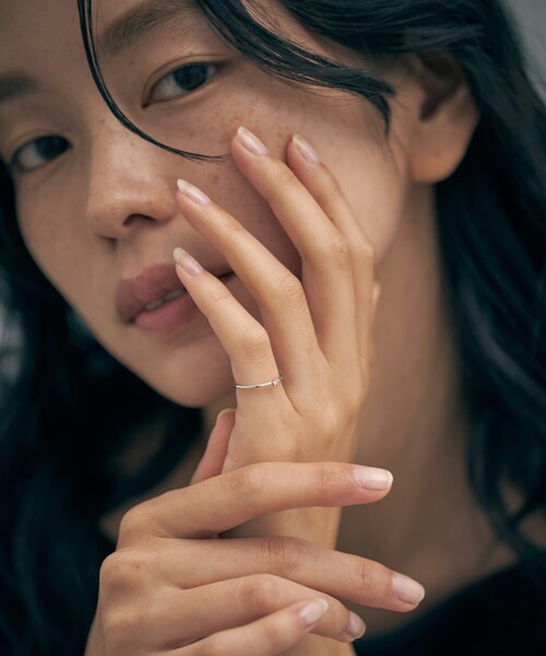 Jouete（ジュエッテ） 指輪 リング K10WG ピンキーリング ダイヤモンド