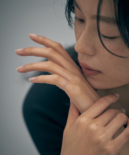 Jouete（ジュエッテ） 指輪 リング K10WG ピンキーリング ダイヤモンド