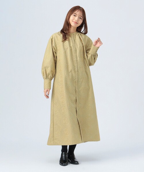 BEAMS HEART ワンピース 総刺繍 オーバー シャツワンピース