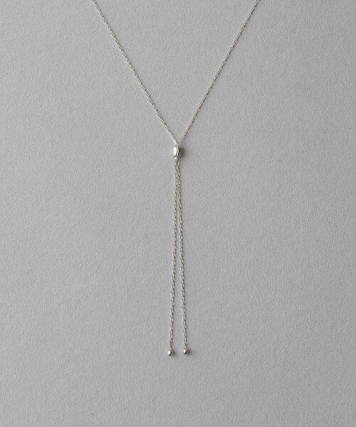 ネックレス K10WG ループ ロングネックレス