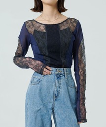 PUBLIC TOKYO 2way レースボディスーツ PUBLIC TOKYO tシャツ レースボディスーツ レディース