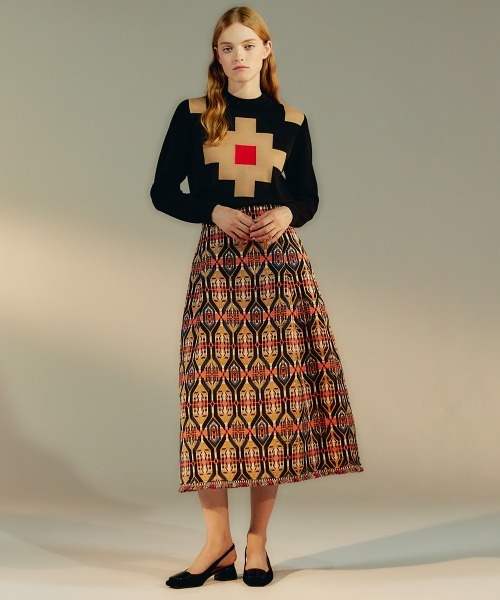 DOUBLE STANDARD CLOTHING ジャガードスカート DOUBLE STANDARD CLOTHING スカート 幾何学ジャガードフレア