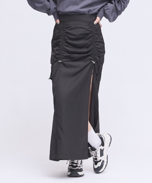 17HR スカート スリットギャザースカート : ZOZOTOWN Yahoo!店