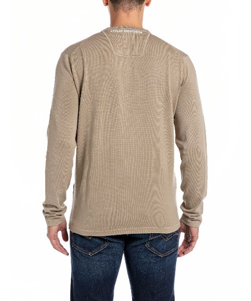 REPLAY BLUE JEANS リプレイ 圧縮 ニット ウール Pコート Jeans with rips Medium blue | Replay Jeans