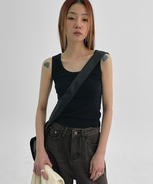 YAHOO（BLACKUP／レディースタンクトップ）（色：グレー系
